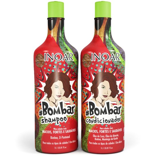 Kit Inoar Shampoo 1L + Condicionador 1L Bombar - Incolor