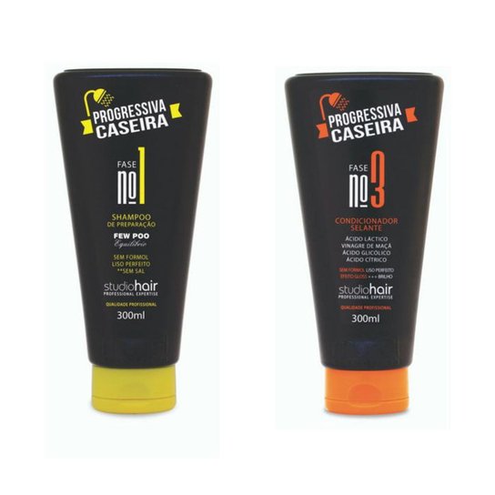 Kit Progressiva Caseira Muriel 1 Shampoo 300ml + 1 Condicionador 300ml - Preto