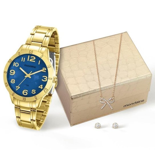 Kit Relógio Mondaine Feminino - 94872LPMKDE2K1 - Dourado