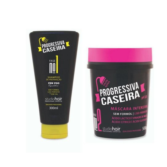 Kit Shampoo + Mascara progressiva caseira Muuriel - Preto