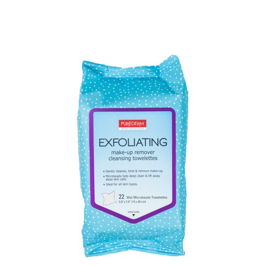 Lenço Exfoliante e Demaquilante Purederm - Azul+Branco