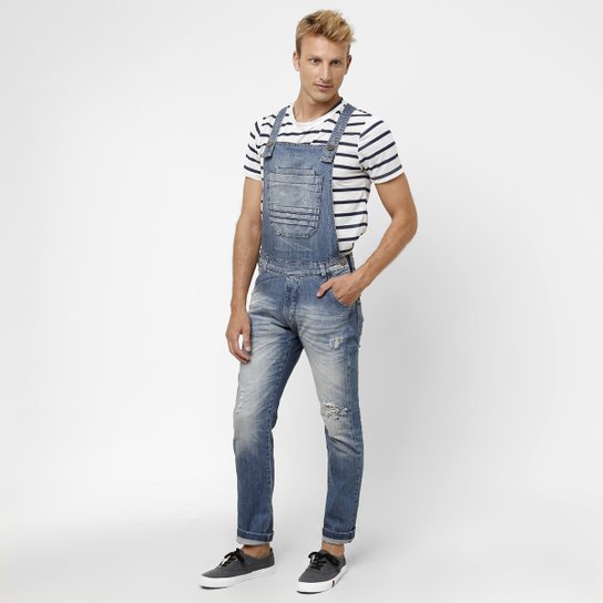 Macacão Jeans Zune Puidos - Jeans