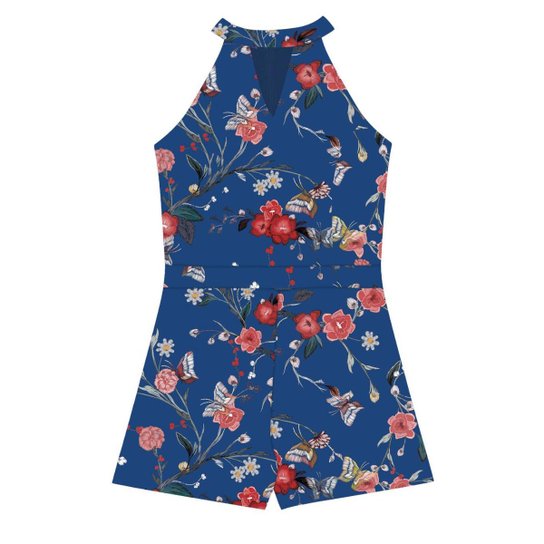 Macaquinho Chiffon Endless - Azul