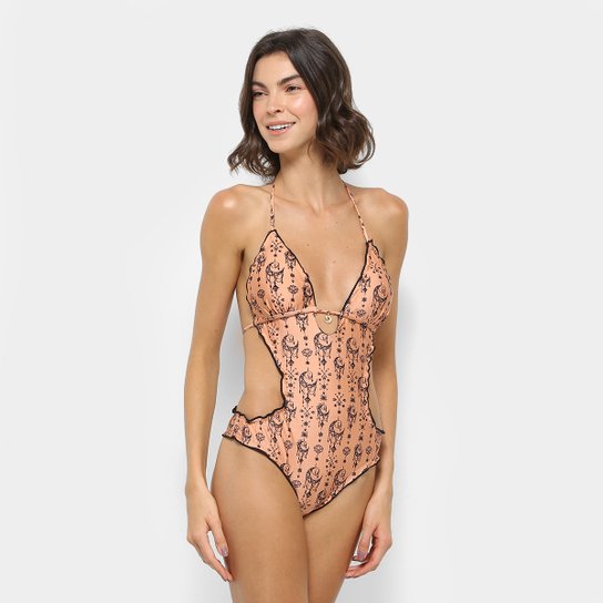 Maiô Engana Mamãe Labamba Estampado Feminino - Nude