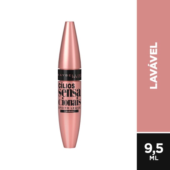 Máscara de Cílios Maybelline Cílios Sensacionais Lavável Cor Preta - Preto