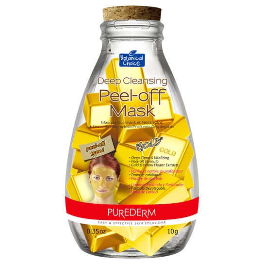 Máscara Facial de Limpeza Purederm Dourada - Dourado