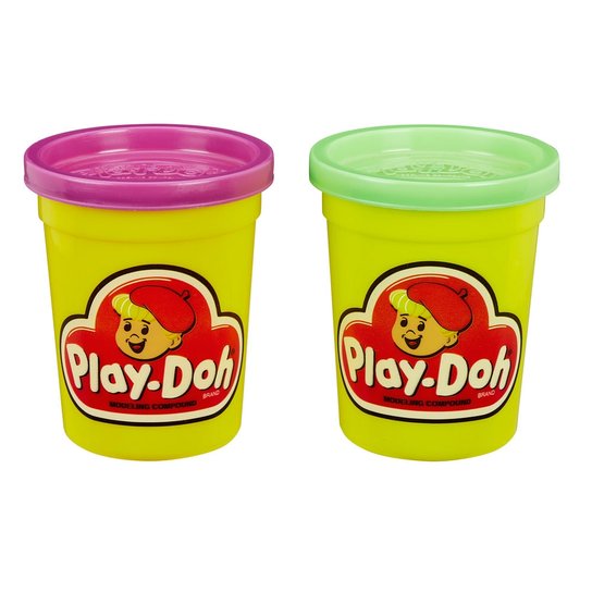 Massa de Modelar - Retrô - Play-Doh - Pack com 2 Potes - Hasbro - Incolor