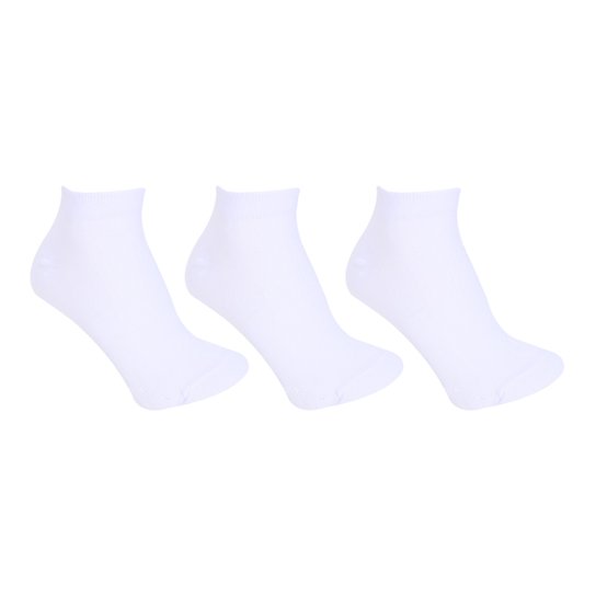 Meia Asics Invisível Cotton Sports Pacote c/ 3 Pares - Branco