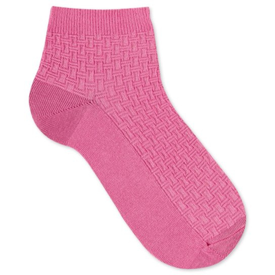 Meia Soquete Mash Trabalhada Feminina - Rosa