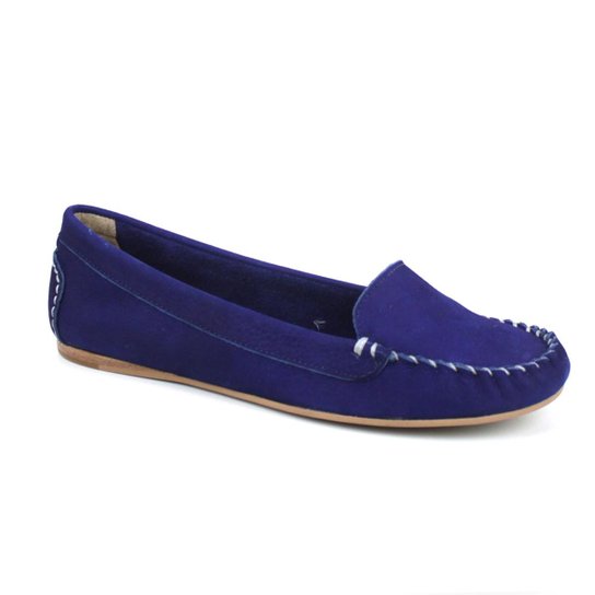 Mocassim Emporionaka Camurça Feminino - Azul