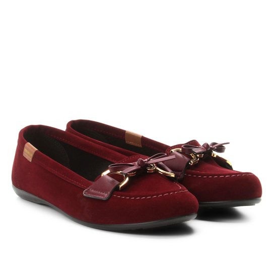 Mocassim Moleca Nice Glam Feminino - Vinho