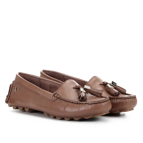 Mocassim Santa Lolla couro barbicacho - Marrom