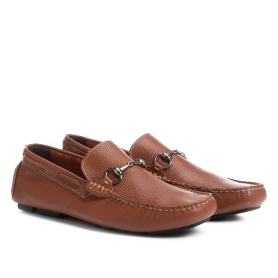 Mocassim Shoestock Ferragem Dupla Masculino - Caramelo