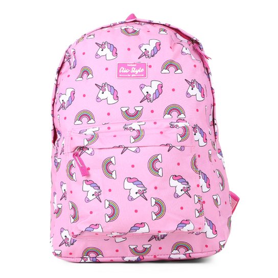Mochila Clio Estampada Unicórnio - Rosa