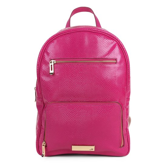 Mochila Couro Jorge Bischoff Cobra Feminina - Pink