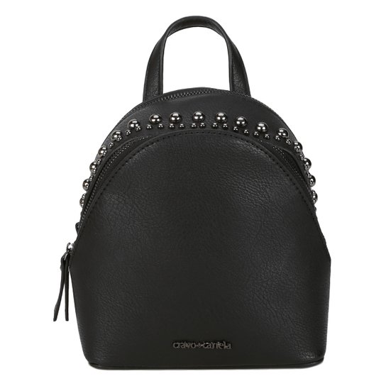 Mochila Cravo e Canela Mini Tachas Feminina - Preto