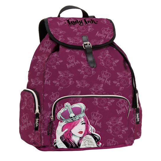 Mochila De Costas Lady Ink Queen - Rosa