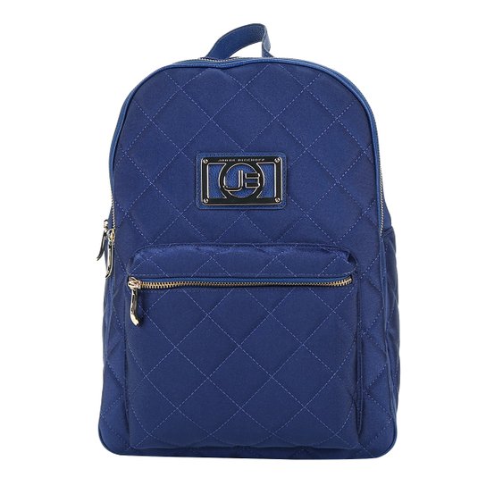 Mochila Jorge Bischoff Matelassê Elastano Plaquinha Feminina - Marinho