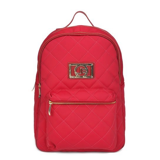 Mochila Jorge Bischoff Matelassê Silk Feminina - Vermelho