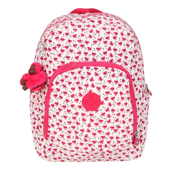 Mochila Kipling Carmine Feminina - Branco+Rosa