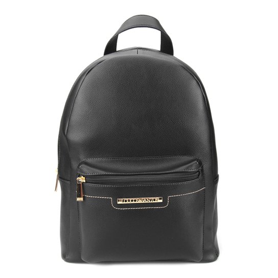 Mochila Loucos & Santos Básica Plaquinha Feminina - Preto