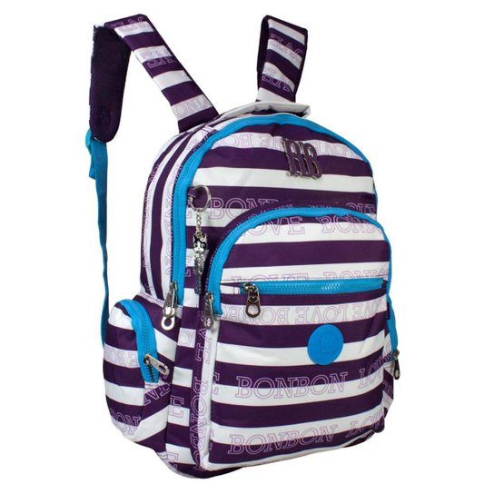 Mochila Notebook Rebecca BonBon - Branco+Roxo