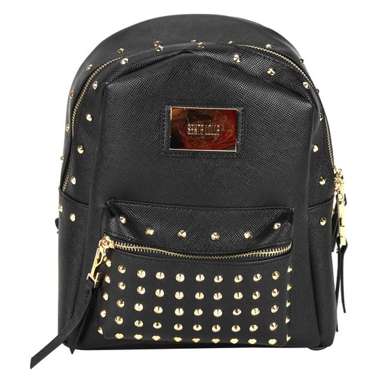 Mochila Santa Lolla Tachas Feminina - Preto