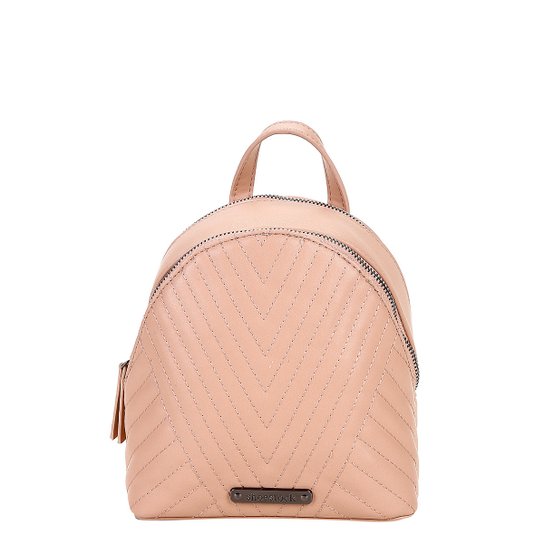 Mochila Shoestock Mini Matelassê Feminina - Nude