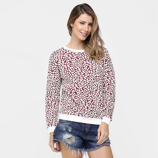 Moletinho Gup's Jeans Onça - Vinho+Branco