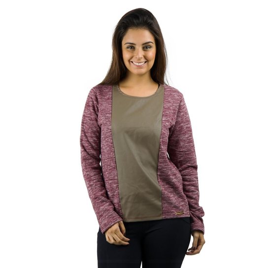 Moletom Com Detalhe Em C - Banna Hanna - Roxo+Cinza