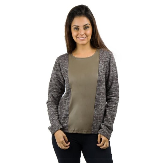 Moletom Com Detalhe Em C - Banna Hanna - Mescla