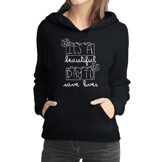 Moletom Criativa Urbana Frases Save Lives - Preto