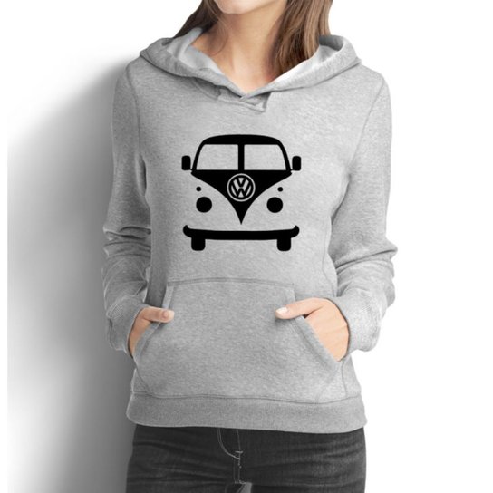 Moletom Criativa Urbana Kombi Carro Antigo Clássico - Cinza