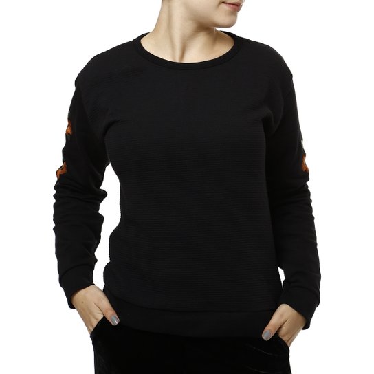 Moletom Fechado Feminino Lunender - Preto