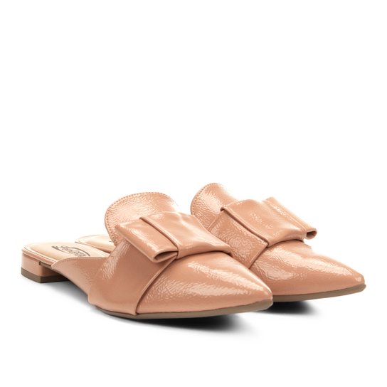 Mule em Verniz Pietra Fernandes Laço Feminina - Nude