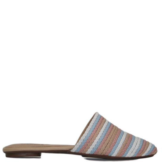 Mule Liszy Trançado Multicolor Feminino - Bege