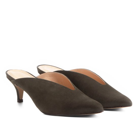 Mule Shoestock High Vamp - Verde escuro