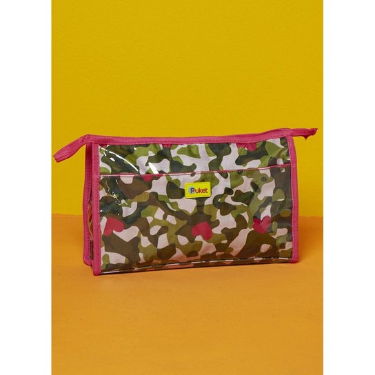 Necessaire Puket triangular Nylon Camuflado - Verde Militar