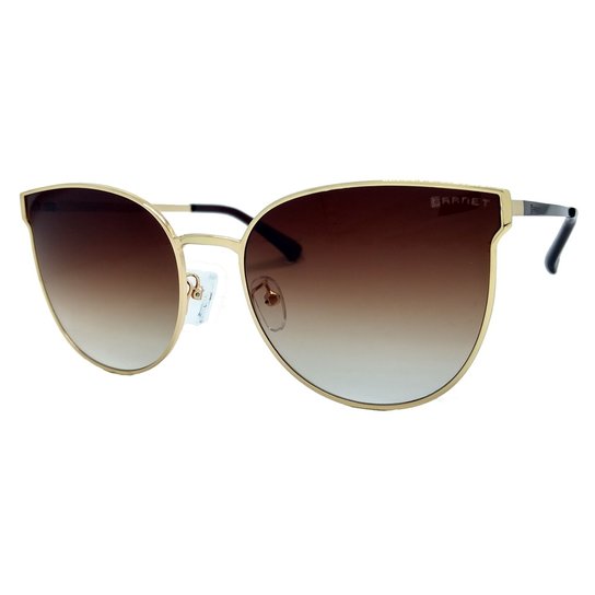 Óculos De Sol Flat Fashion Garnet Metal Feminino - Marrom