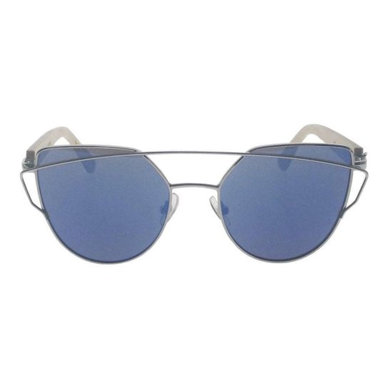 Óculos de Sol Khatto Cat Bamboo Feminino - Prata+Azul