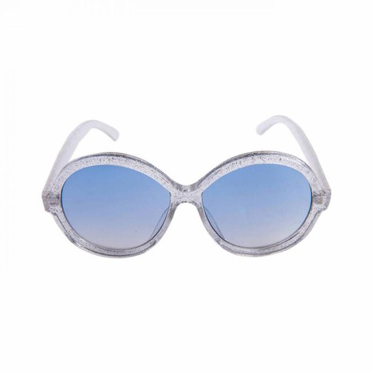 Óculos Marielas Redondo Love Transparente Feminino - Azul