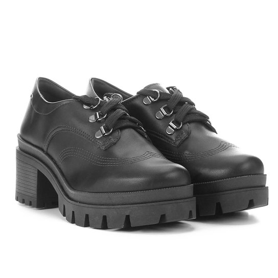 Oxford Dakota Tratorada Amarração Feminina - Preto