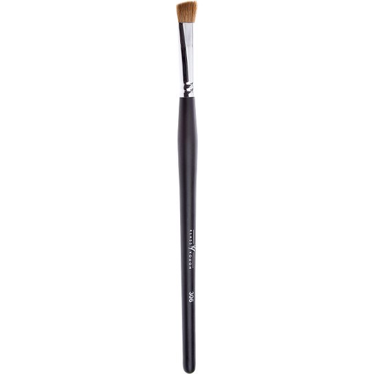 Pincel Profissional Chanfrado para Sombra Klass Vough Black Line 306 com Cerdas Naturais - Preto+Prata
