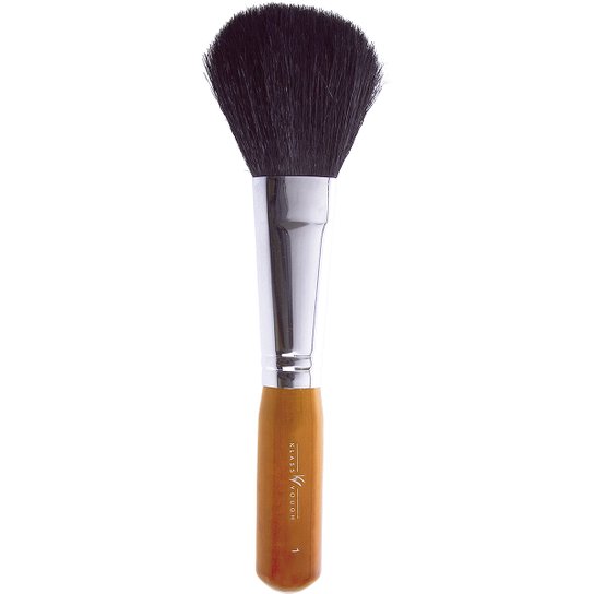 Pincel Profissional para Pó Klass Vough Brown Line com Cerdas Naturais - Bege+Marrom