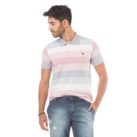 Polo Osmoze Listras Multicor - Azul+Vermelho