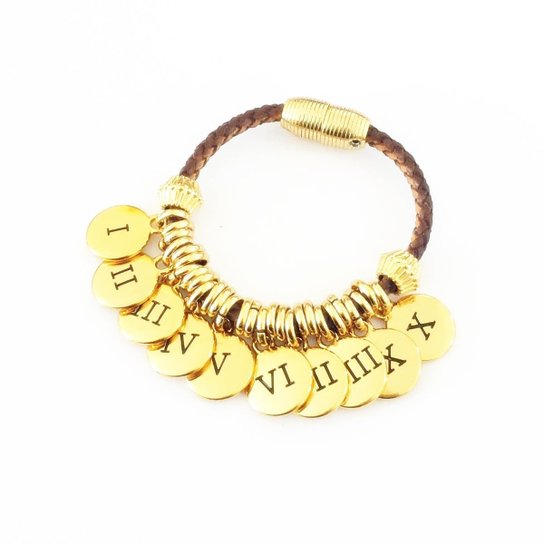 Pulseira em Couro Alice Monteiro Mandamentos Feminina - Marrom