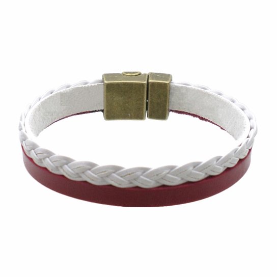 Pulseira Tuliska Fecho Magnético - Branco+Vermelho