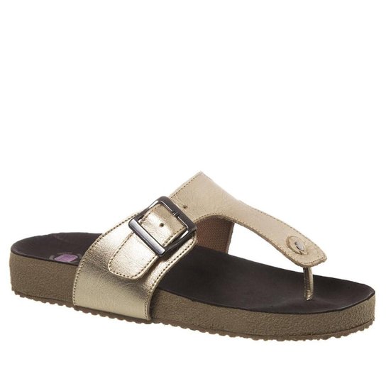 Rasteira Feminina Birks 212 em Couro Metalizado Doctor Shoes - Prata