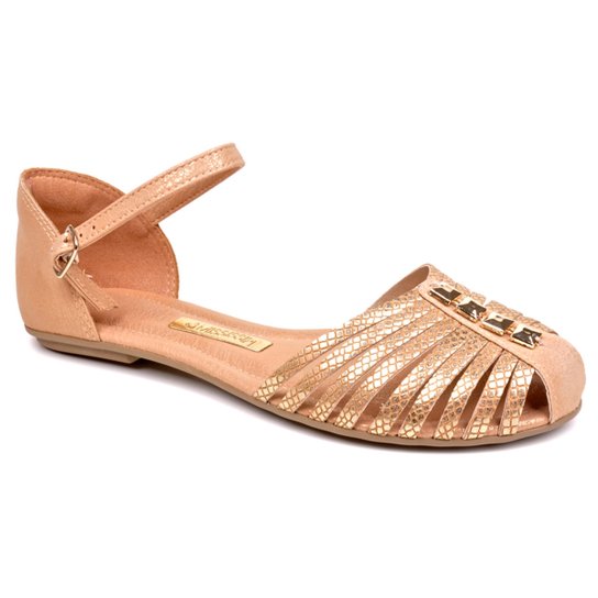 Rasteira Mississipi Huarache Metal - Nude
