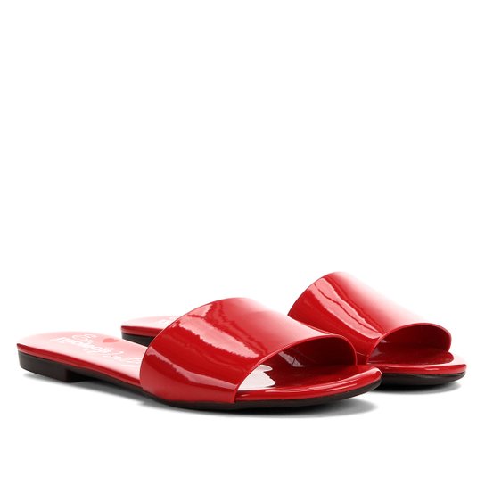 Rasteira Moleca Básica Feminina - Vermelho